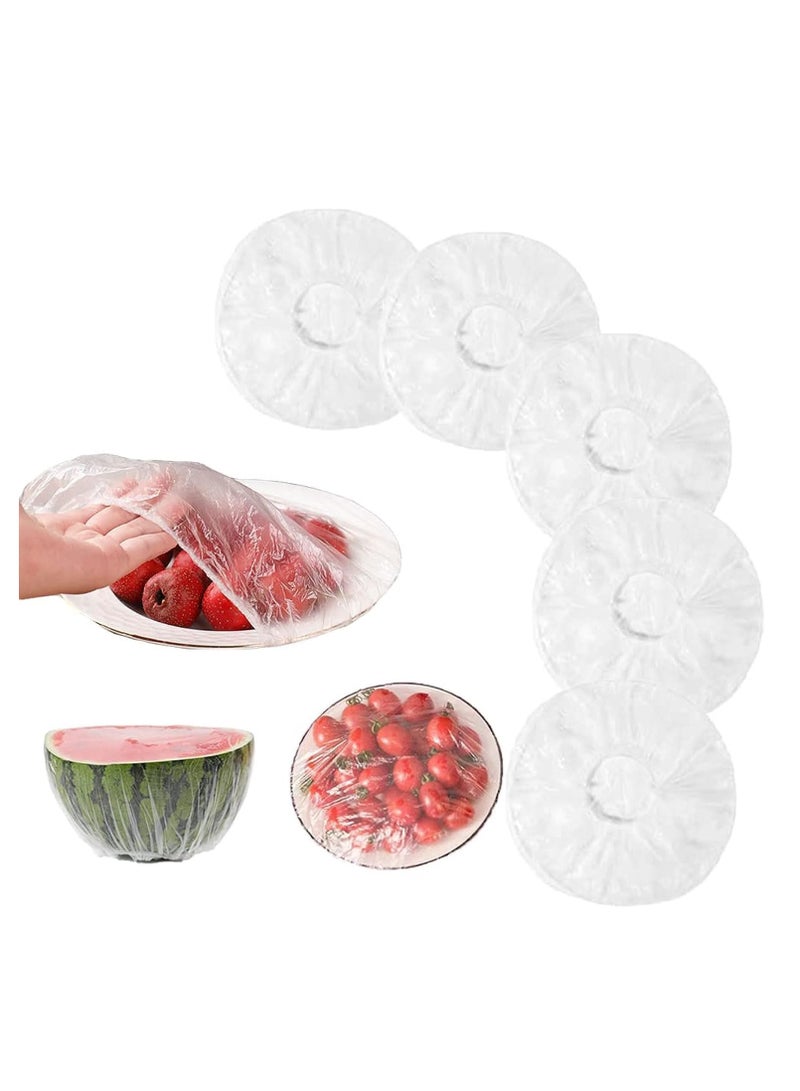 500pcs Disposable Food Cover Plastic Wrap Elastic Fresh Keeping Bags Food Lids For Fruit Bowls Cups Stretch Lids for Containers Caps Fridge Storage Kitchen Transparent Saver Bags  - Image 2