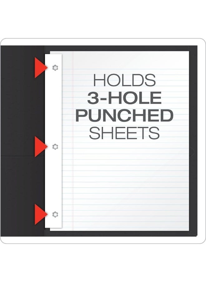 Oxford Oxford Two-Pocket Folders w/Fasteners, Black, Letter Size, 25 per Box (57706)  - Image 3