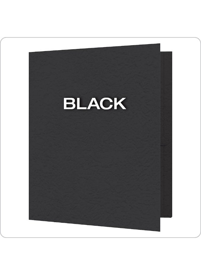 Oxford Oxford Two-Pocket Folders w/Fasteners, Black, Letter Size, 25 per Box (57706)  - Image 2
