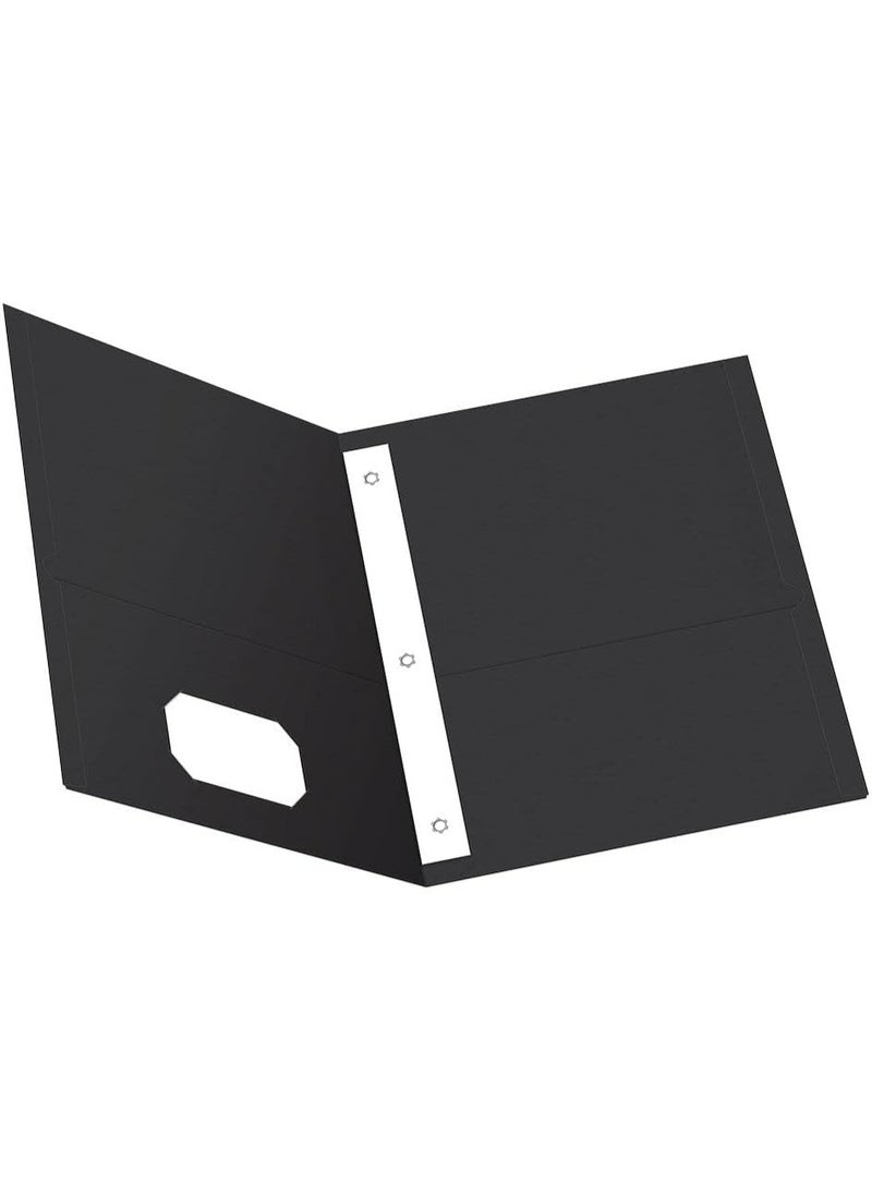 Oxford Oxford Two-Pocket Folders w/Fasteners, Black, Letter Size, 25 per Box (57706)  - Image 4