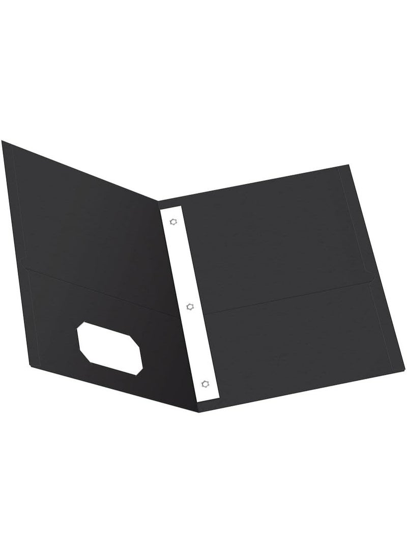 Oxford Oxford Two-Pocket Folders w/Fasteners, Black, Letter Size, 25 per Box (57706) - Image 4