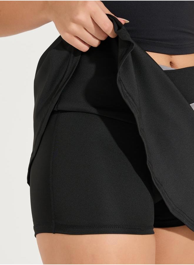 Styli Single Stroke Color Waist Tennis Skorts  - Image 4