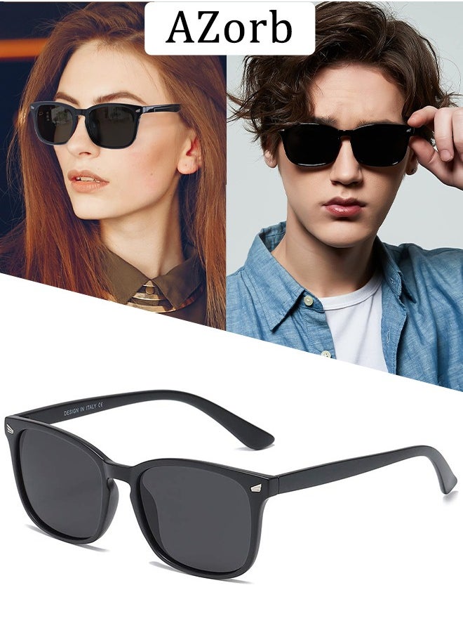 AZorb Sunglasses Men Women Classic Design Polarized Sun Glassess for Mens Womens UV400 Protection Men's Sunglasses High Quality Metal Hinges Sunglass for Travel Driving Daily Shades Black  - Image 1
