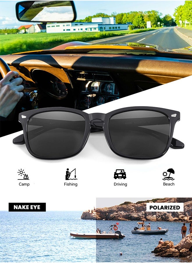 AZorb Sunglasses Men Women Classic Design Polarized Sun Glassess for Mens Womens UV400 Protection Men's Sunglasses High Quality Metal Hinges Sunglass for Travel Driving Daily Shades Black  - Image 2