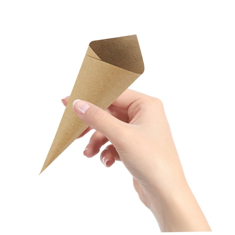 Vintage Kraft Paper Candy Cones with Tape 120pcs for Party Decorations - Image 5