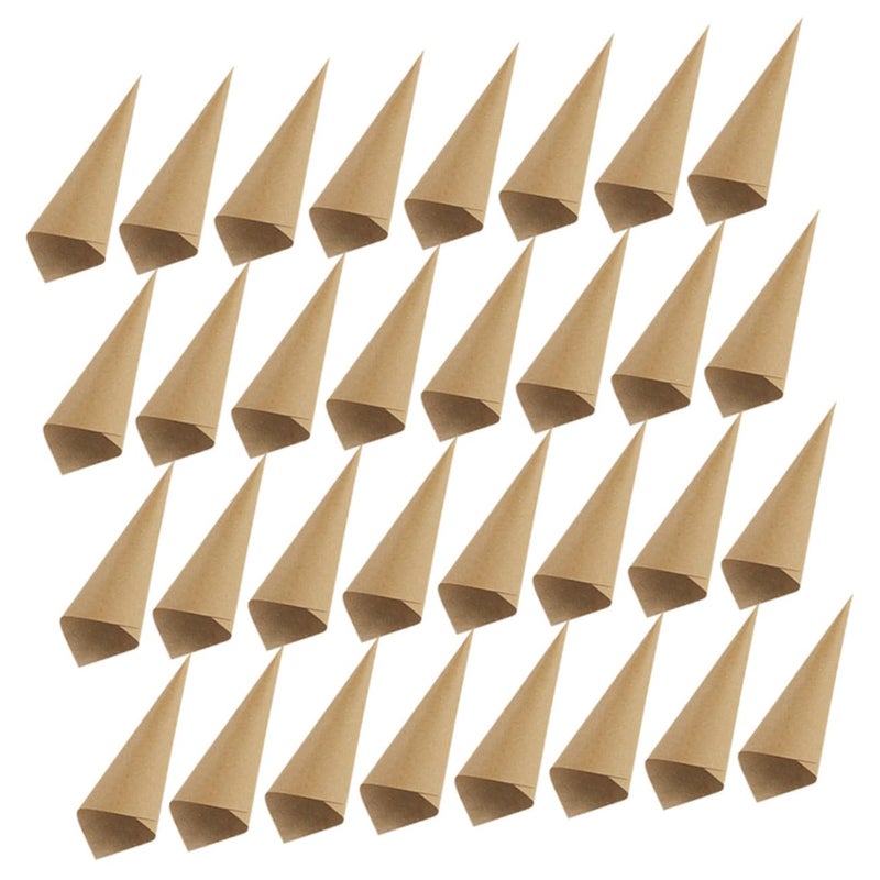 Vintage Kraft Paper Candy Cones with Tape 120pcs for Party Decorations - Image 2