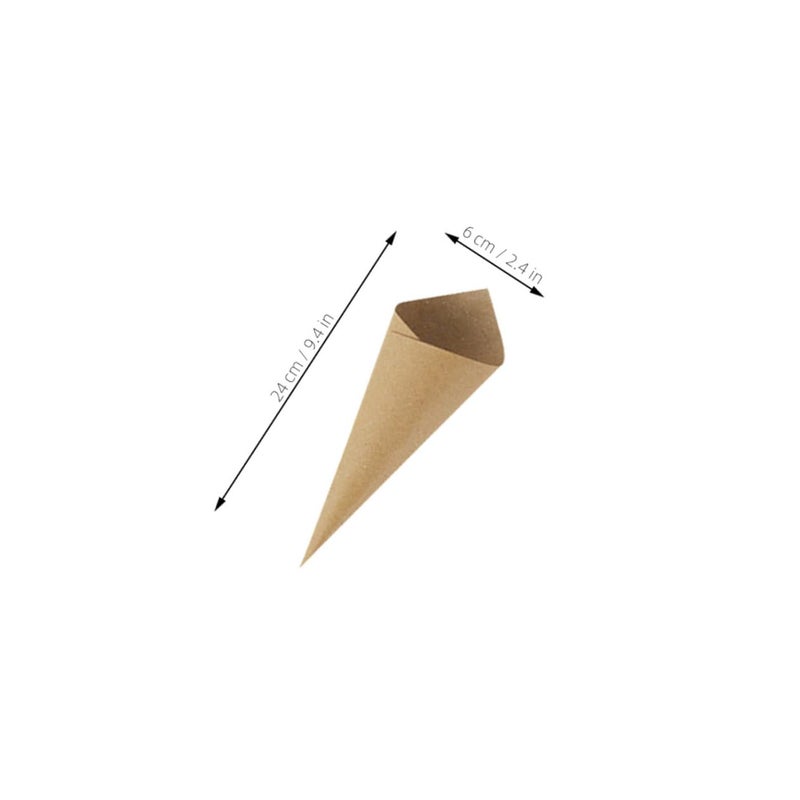 Vintage Kraft Paper Candy Cones with Tape 120pcs for Party Decorations - Image 3