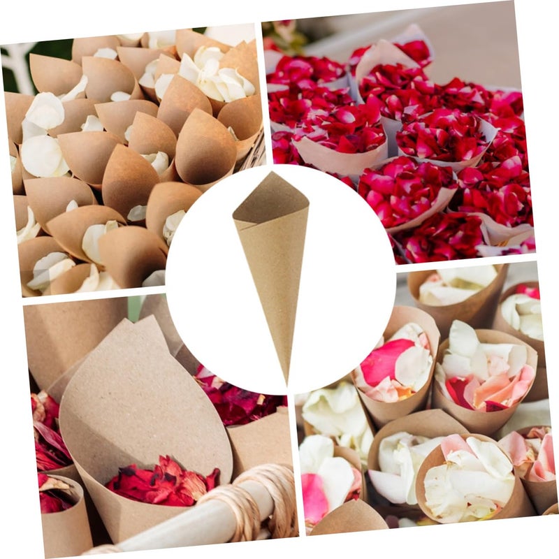 Vintage Kraft Paper Candy Cones with Tape 120pcs for Party Decorations - Image 4