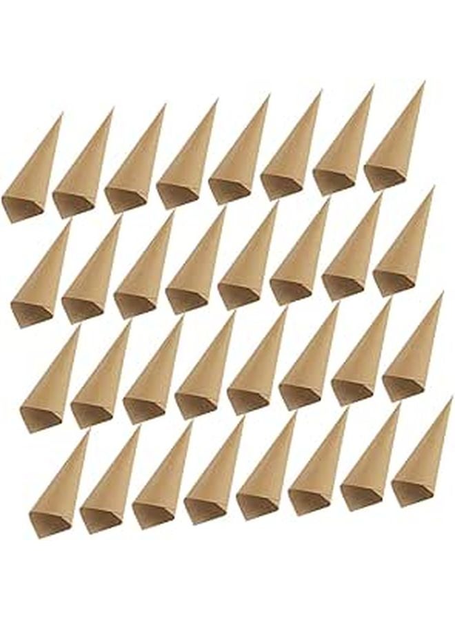 Vintage Kraft Paper Candy Cones with Tape 120pcs for Party Decorations - Image 1