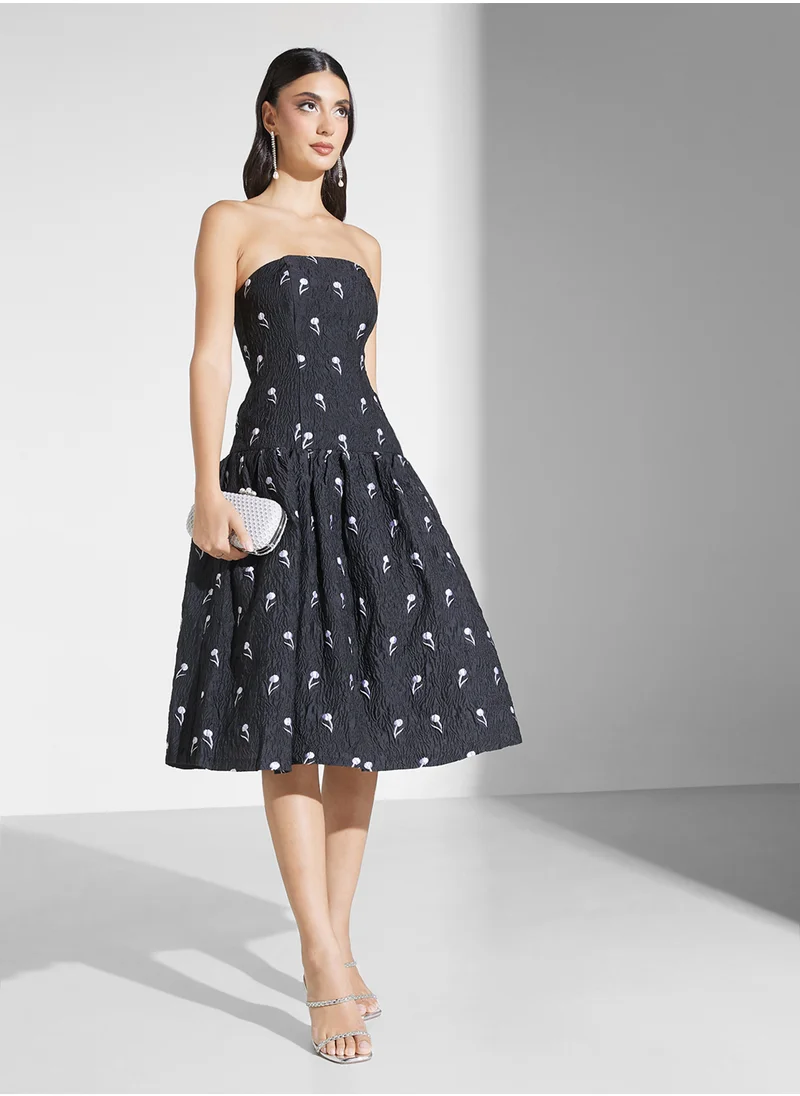 True Decadence Bardot Floral Tiered Dress