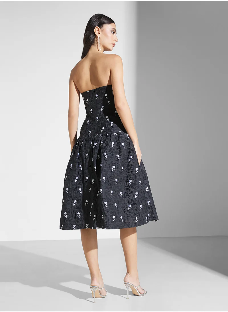 True Decadence Bardot Floral Tiered Dress