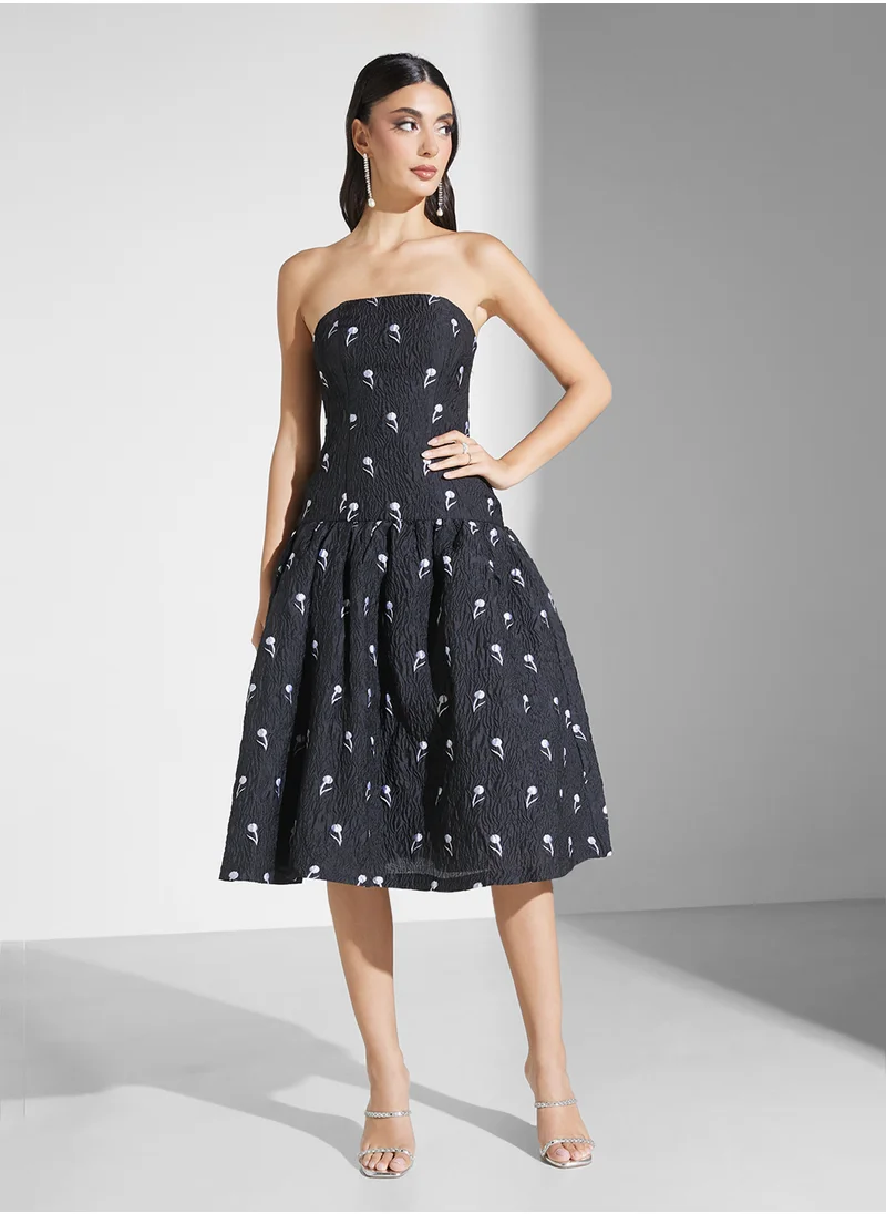 True Decadence Bardot Floral Tiered Dress