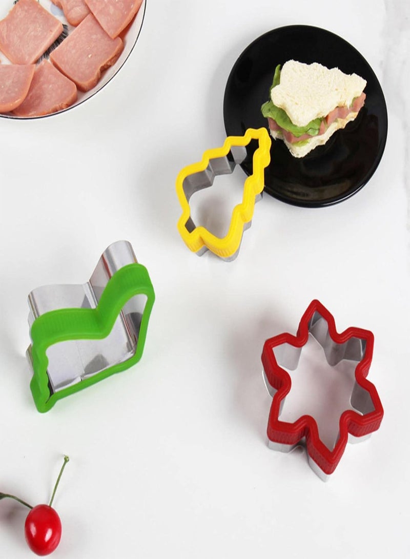GGOOT Christmas Cookie Cutter Set, Holiday Cookies Molds with Snowman, Christmas Tree, Snowflake, Bell, Elk, Sock, Stainless Steel Biscuit Cutters for Home Parties 6 PCS - Image 3