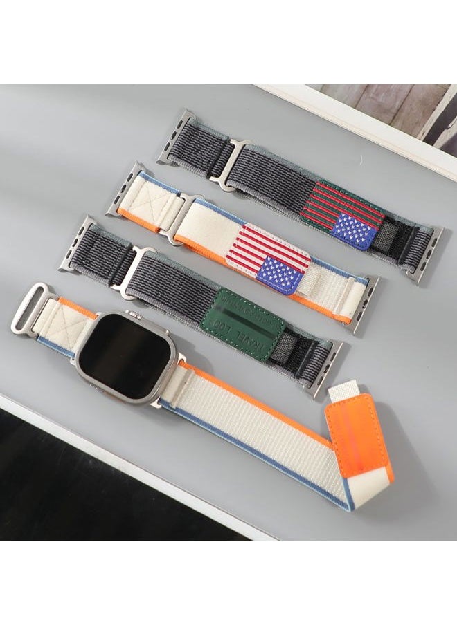 ALMNVO - Trail Loop Nylon Band - Compatible with Apple Watch Ultra 2 Band 49mm 46mm 45mm 44mm 42mm 41mm 40mm 38mm Men Women,Rugged Braided Elastic Weave Sport Strap for iWatch Ultra Series 10/9/8/7/6/SE/5/4/3 - Image 1