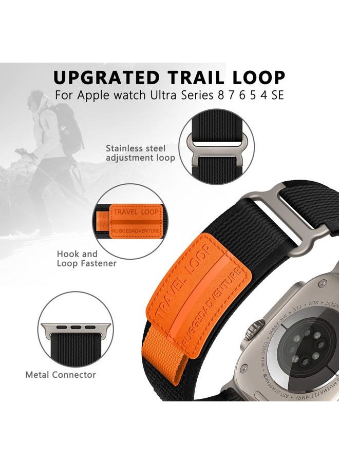 ALMNVO - Trail Loop Nylon Band - Compatible with Apple Watch Ultra 2 Band 49mm 46mm 45mm 44mm 42mm 41mm 40mm 38mm Men Women,Rugged Braided Elastic Weave Sport Strap for iWatch Ultra Series 10/9/8/7/6/SE/5/4/3 - Image 1
