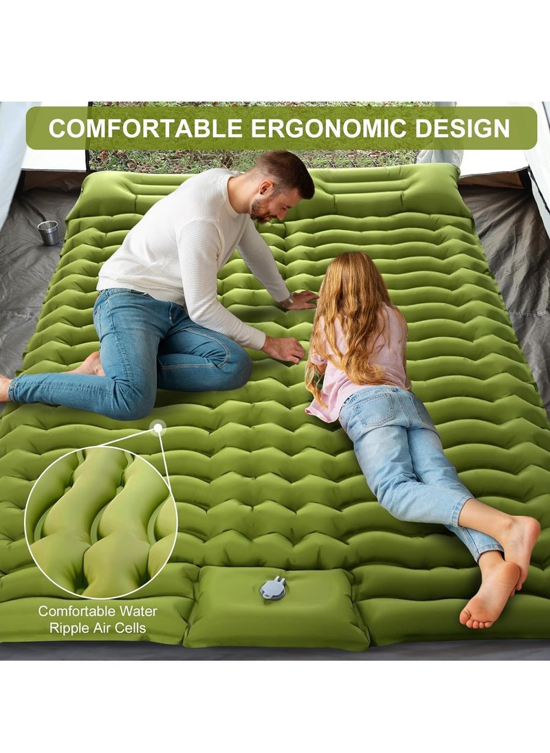 Ultralight Camping Mattress 2 Person with Pillow Built-in Foot Pump Inflatable Portable Double Sleeping Pads for Backpacking Waterproof Sleeping Mat, Air Mattress for Hiking Traveling (Green) - pzsku/Z964B8A771BD929420617Z/45/_/1706866987/d9e834f7-1580-4a9d-9635-a3f60fc1d33e