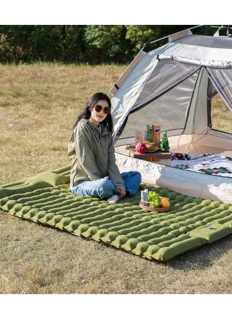 Ultralight Camping Mattress 2 Person with Pillow Built-in Foot Pump Inflatable Portable Double Sleeping Pads for Backpacking Waterproof Sleeping Mat, Air Mattress for Hiking Traveling (Green) - pzsku/Z964B8A771BD929420617Z/45/_/1706866988/a47db588-8088-4088-844f-e0f52efc45b5