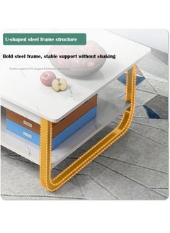 NKX White Marble finish Top 2 Tier Modern Living Room Home Sofa Table  - Image 3