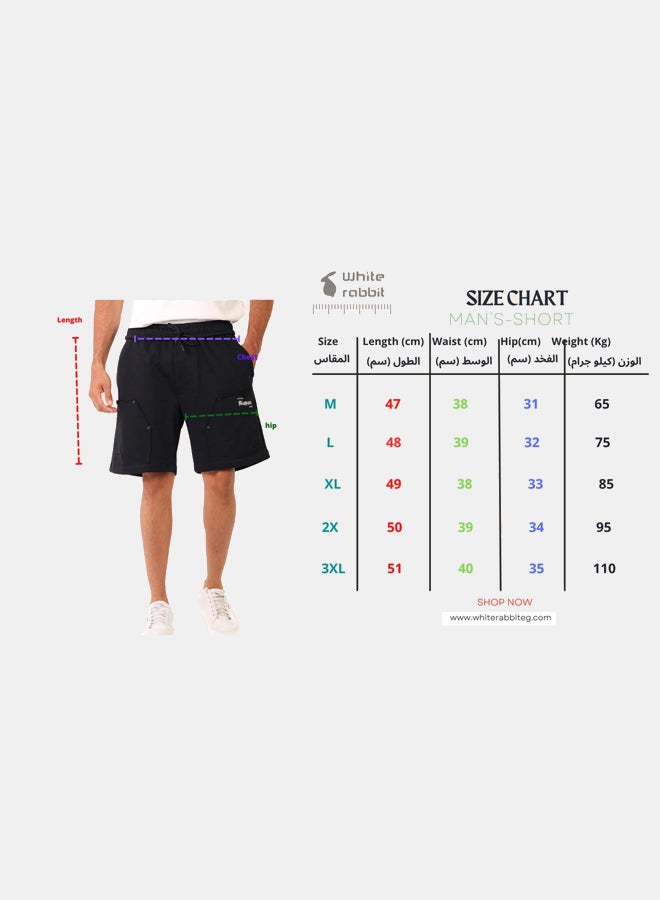 WHITE RABBIT Side Pockets Summer Short With Drawstring  - Image 5