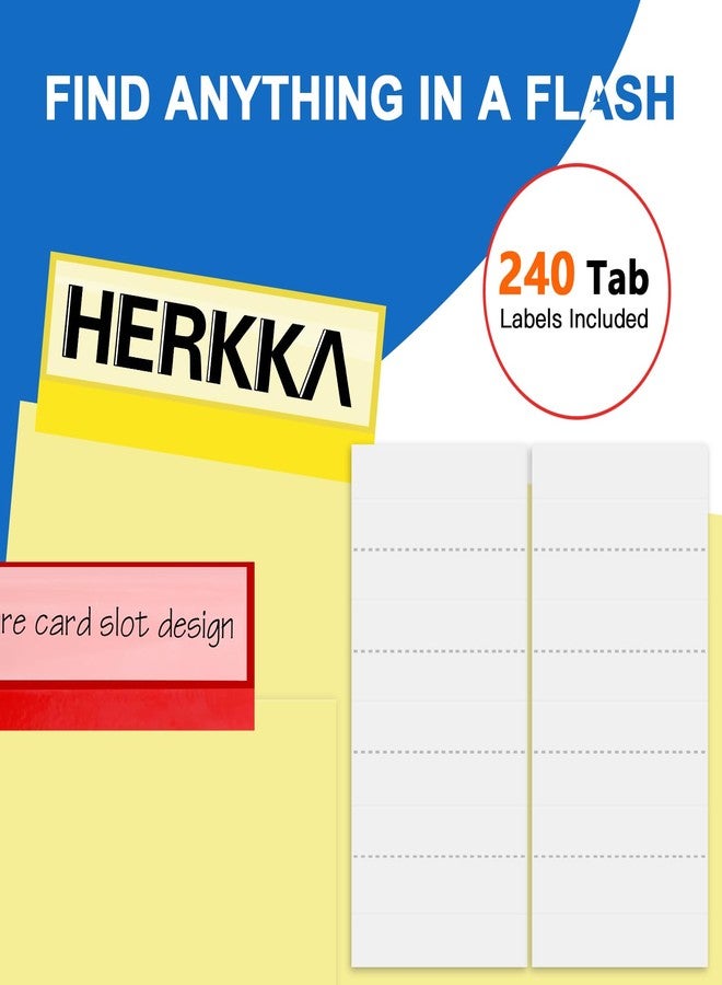 HERKKA 8-Tab Binder Divider, HERKKA 240 Pack Binder Index Dividers with 8 Insertable Multicolor Big Tabs, Paper with Gold-Reinforced Holes Letter Size, Yellow, 1/8-Cut Tabs - Image 5