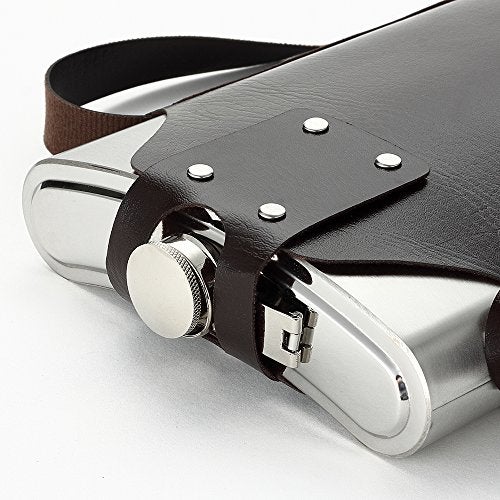 YWQ 64 oz Classic Style Stainless Steel Liquor Whiskey Hip Flask Silver - Image 3