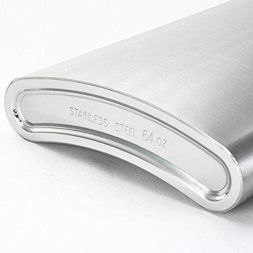 YWQ 64 oz Classic Style Stainless Steel Liquor Whiskey Hip Flask Silver - Image 4