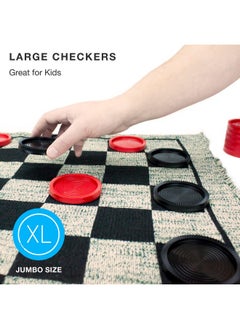 Brybelly Brybelly Large Checkers Set - Giant Checkers Game for Indoor/Outdoor - Jumbo Classic Board Games for Friends and Family - 3-in-1 Checkers and Mega Tic Tac Toe  - Image 3