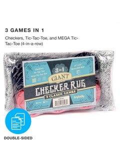 Brybelly Brybelly Large Checkers Set - Giant Checkers Game for Indoor/Outdoor - Jumbo Classic Board Games for Friends and Family - 3-in-1 Checkers and Mega Tic Tac Toe  - Image 2