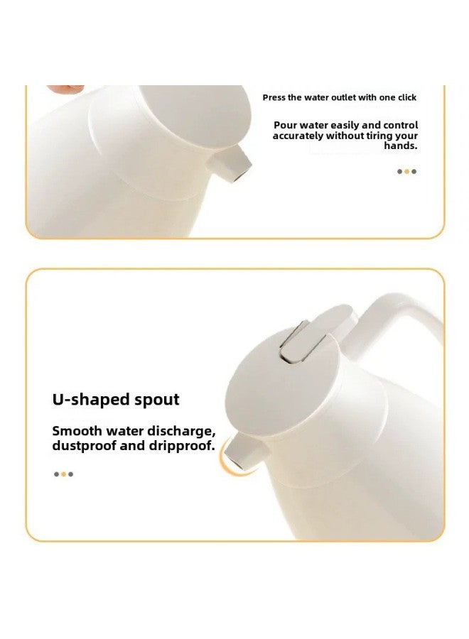 Kettle Press Type Thermos Insulation Kettle Household Thermos Glass Liner Thermos Cup Large Capacity Kettle-Color:03_thickened-[Morandi Green] Liner Thickened 0.3CM More Insulated And Thicker-Capacity:1.3L  - Image 4