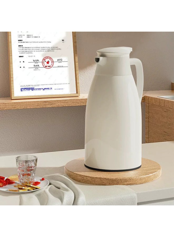Kettle Press Type Thermos Insulation Kettle Household Thermos Glass Liner Thermos Cup Large Capacity Kettle-Color:03_thickened-[Morandi Green] Liner Thickened 0.3CM More Insulated And Thicker-Capacity:1.3L  - Image 2