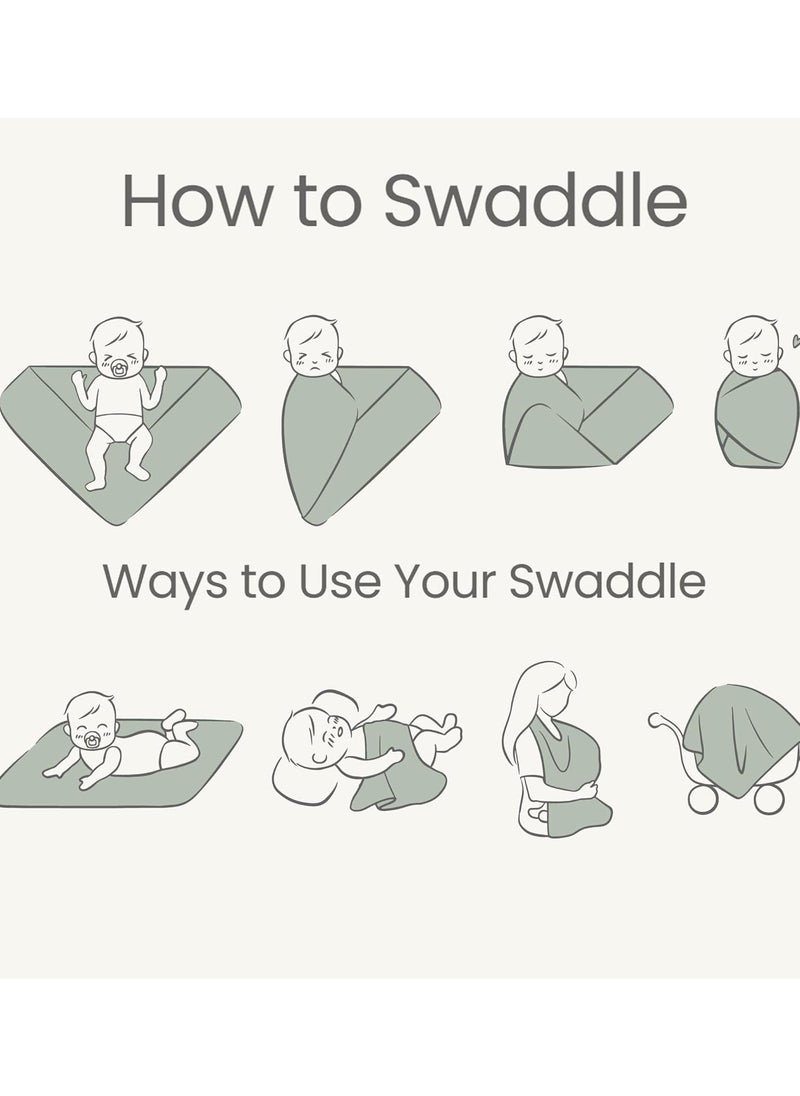 Generic Baby Swaddle Wrap Gift Set, 8 Pieces Newborn Essentials, Baby Swaddle Blanket (Blue)  - Image 4