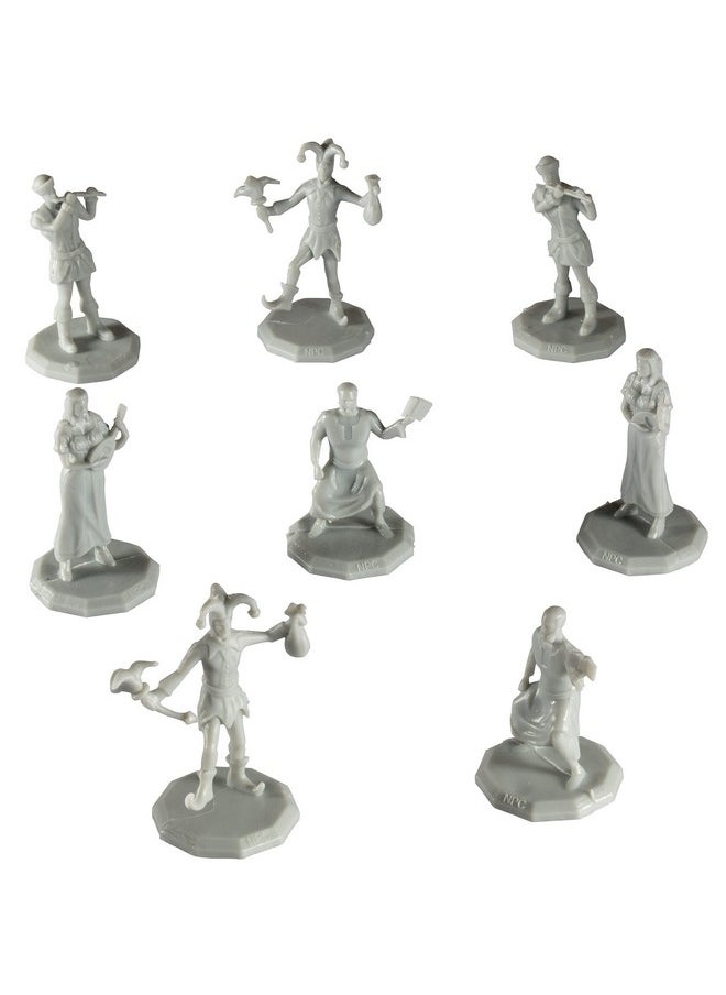 Monster Protectors - Monster Townsfolk Mini Fantasy Figures - 8Pc Entertainer Non Player Character Npc Miniatures - 1" Hex-Sized Compatible W Dnd Dungeons And Dragons, Pathfinder And All Rpg Tabletop Games - Image 1