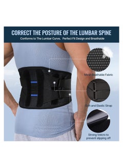 Y&D Back Brace for Men and Women Lower Instant Pain Relief from Injury Herniated Disc Sciatica Scoliosis Breathable Adjustable Lumbar Support Belt Large Waist 37.50 to 53 Inch  - Image 3