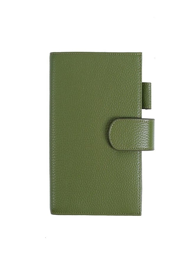 Moterm Leather Cover for A6 Notebooks - Fits Hobonichi Original, Stalogy and Midori MD Planners, with Pen Loop, Card Slots and Back Pocket (Pebbled-Olive, A6+) - Image 1