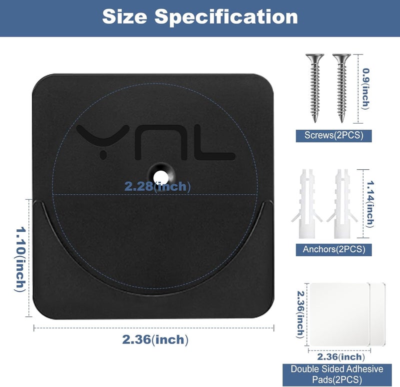 YNL 2 Pack Adhesive Shower Rod Holders, Black Transparent Rod Retainer | Never Fall Down Shower Tension Rod Holders for Wall(Rod Not Included) - Image 5