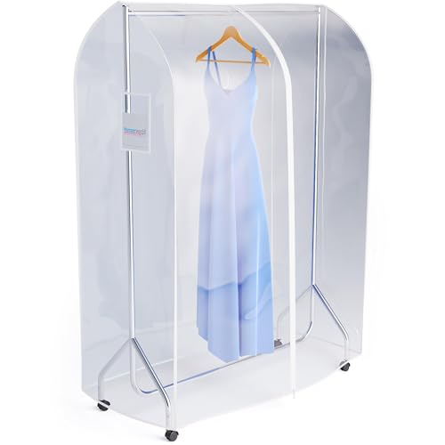 HANGERWORLD 4ft Clothes Garment Rack Cover for Open Closet Clear Showerproof COVER ONLY (48"x24"x65") - Image 1