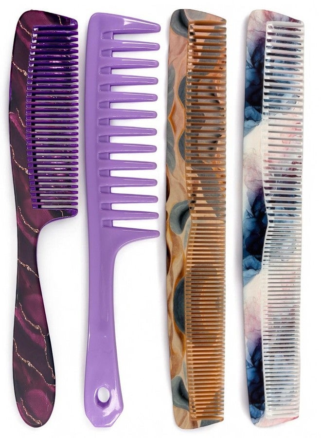 Treewing Hair Comb for Men and Women - Set of 4Pcs Made with Virgin Raw Material Kanga with Smooth Teeth for Healthy Hair, Detangling, Hairstyling - Handle Comb, Shampoo Comb, Graduated Comb Set - Image 1