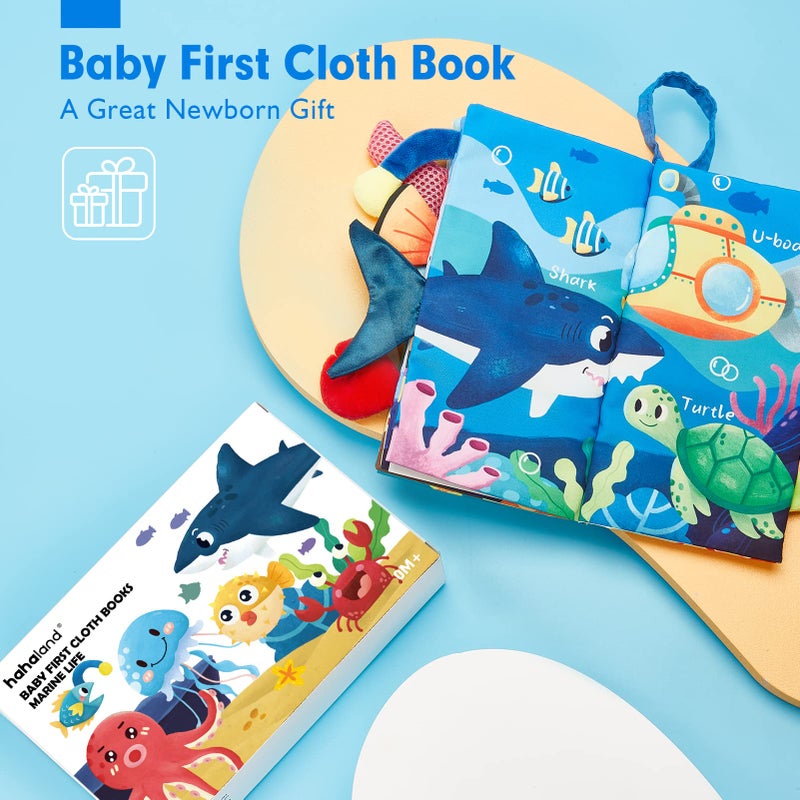 hahaland Baby Books 0-6 Months, Infant Tummy Time Toy Baby Toys 6 to 12 Months Touch Feel Book Baby Gifts for Boy Girl 0-3 Months Learning Toy Baby Christmas Birthday Gifts Stocking Stuffers (Single) - Image 2