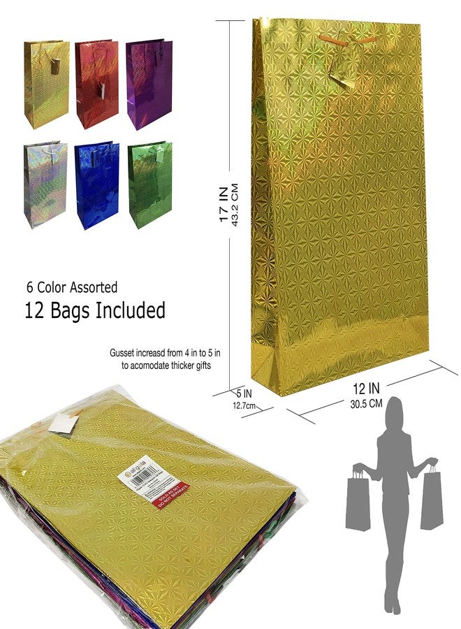 allgala 12-PC 17"x12" X-large Premium Hologram Gift Bags-GP50303 - Image 2