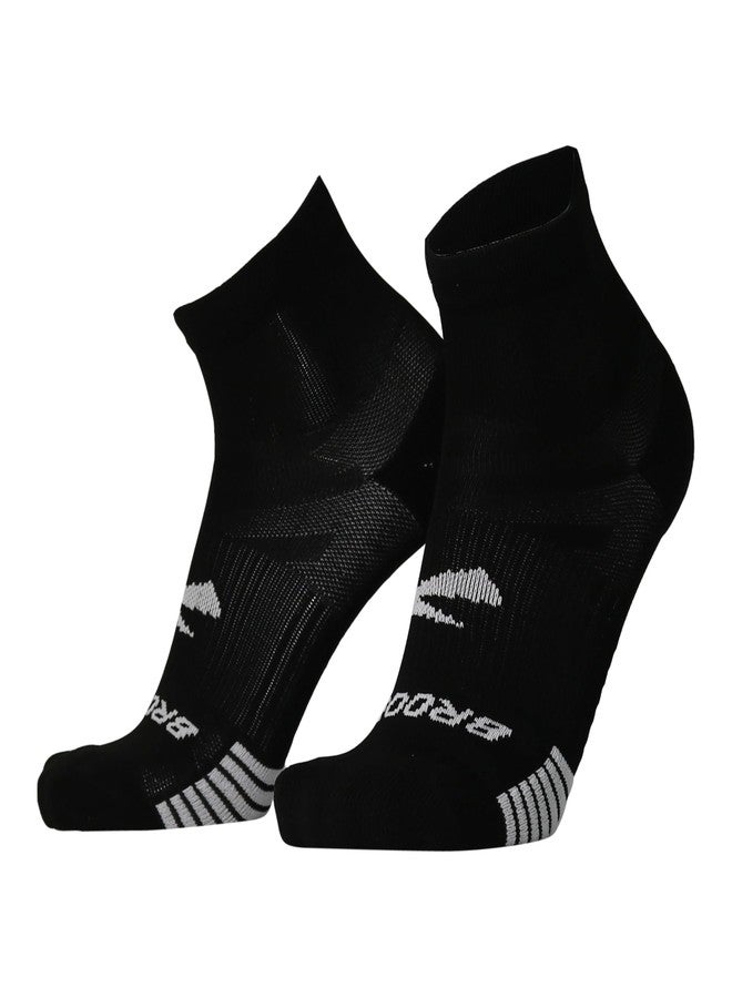 Brooks Ghost Lite Quarter Socks I Performance Running, Comfort Fit with Arch Support for Men & Women (2-Pack Set) - Black - Large - Image 1