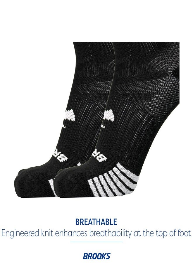 Brooks Ghost Lite Quarter Socks I Performance Running, Comfort Fit with Arch Support for Men & Women (2-Pack Set) - Black - Large - Image 4