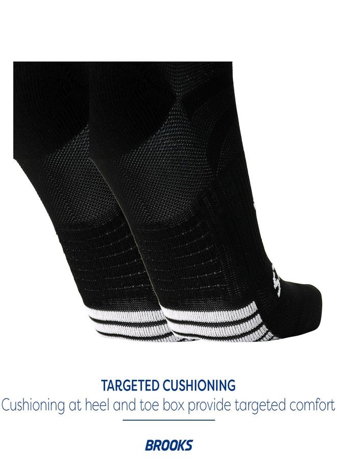 Brooks Ghost Lite Quarter Socks I Performance Running, Comfort Fit with Arch Support for Men & Women (2-Pack Set) - Black - Large - Image 5