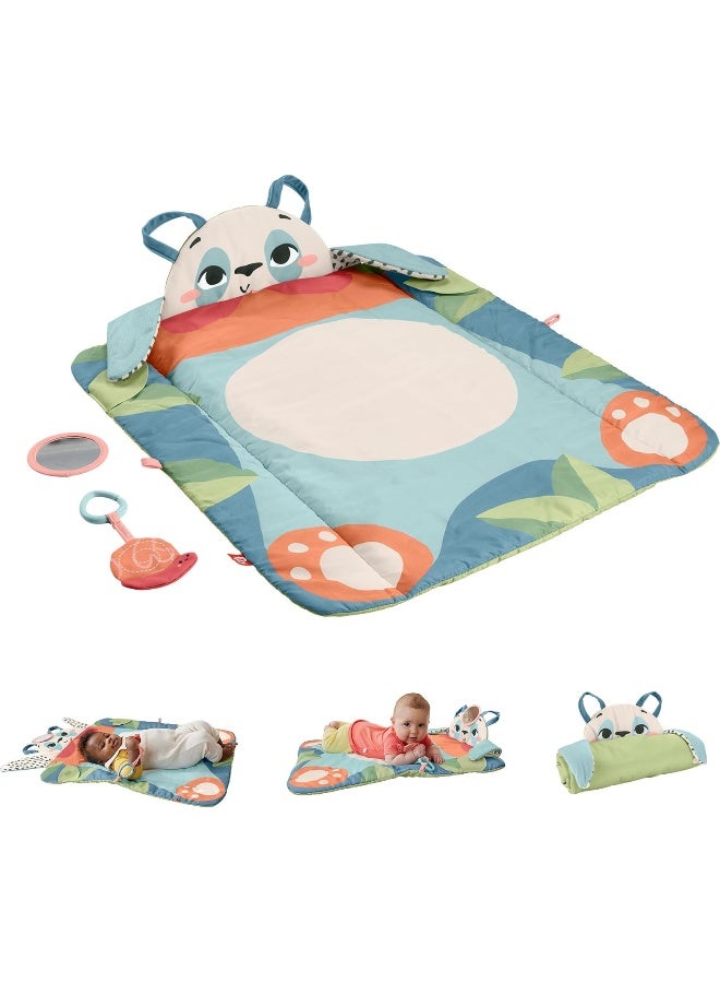 Fisher-Price Baby Toy Planet Friends Roly-Poly Panda Play Mat, Portable Tummy Time Developmental Activity For Newborns Ages 0+ Months  - Image 1