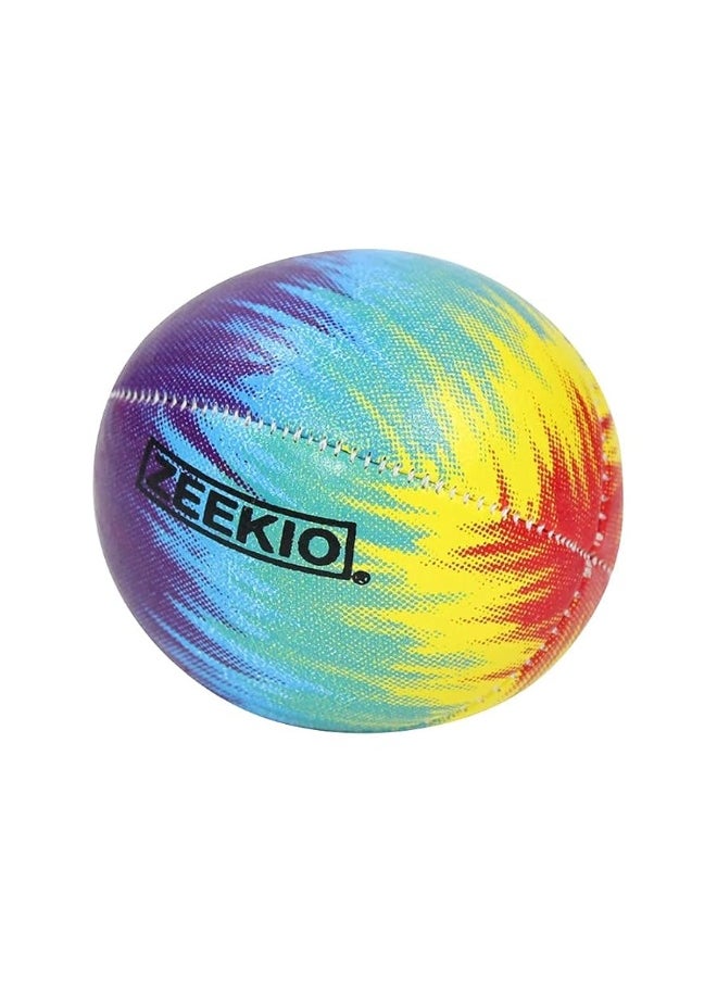 Zeekio Zeekio - Tie Dye Festival Juggling Ball - Professional Grade - Suitable for All Levels & Ages - Synthetic Leather Ball Durable - 120 Grams - Pack of 3 - Rainbow Burst  - Image 2