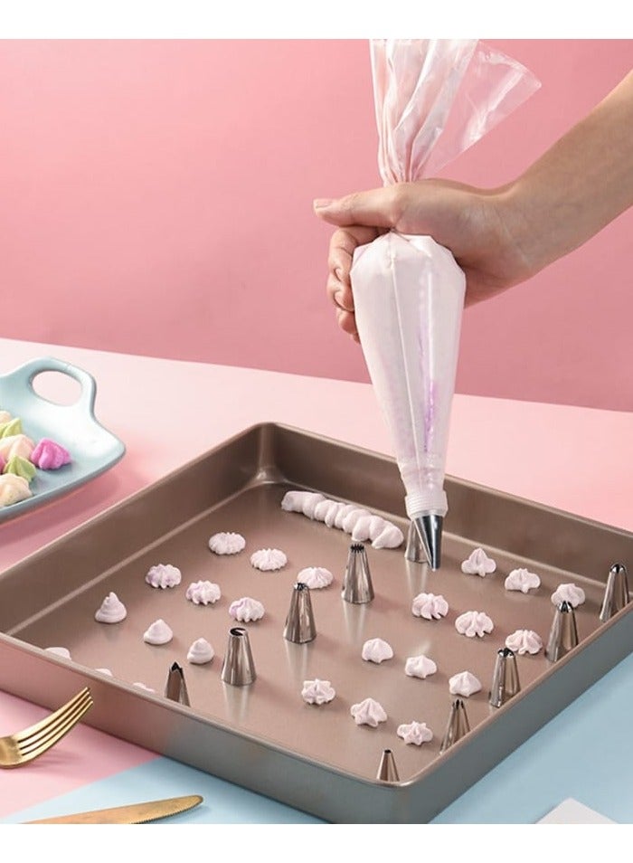 Disposable Piping Bags 100 PCS – (26 X 17 cm)  Cake Decorating Bags, Tear-Proof Squeeze Baking Bags for Icing, Frosting & Pastry – Strong, Non-Slip, Easy-Grip Design  - Image 3