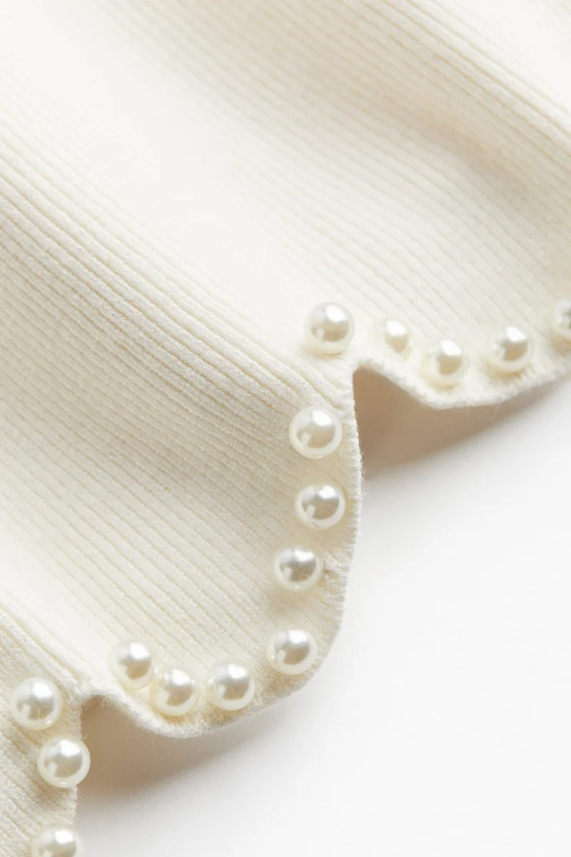 H&M Bead-Embellished Knitted Top
