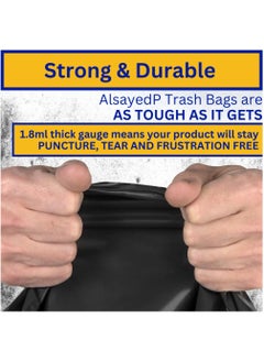 AlsayedP 30 Gallon Heavy Duty Trash Bags 25 Black Plastic Garbage Bags for Contractor, Industrial, Home, Kitchen, Commercial, Yard, Lawn, Leaf (30 Gallons, 25 Bags)  - Image 3