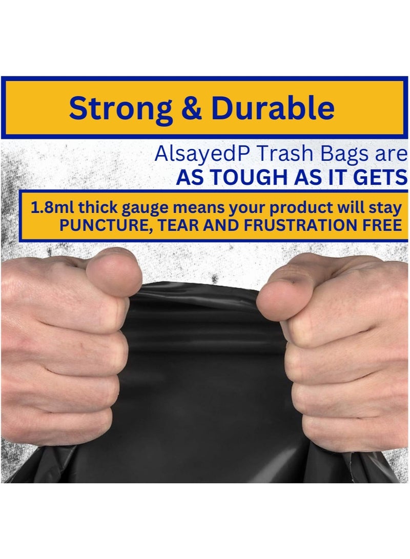 AlsayedP 30 Gallon Heavy Duty Trash Bags 25 Black Plastic Garbage Bags for Contractor, Industrial, Home, Kitchen, Commercial, Yard, Lawn, Leaf (30 Gallons, 25 Bags) - Image 3