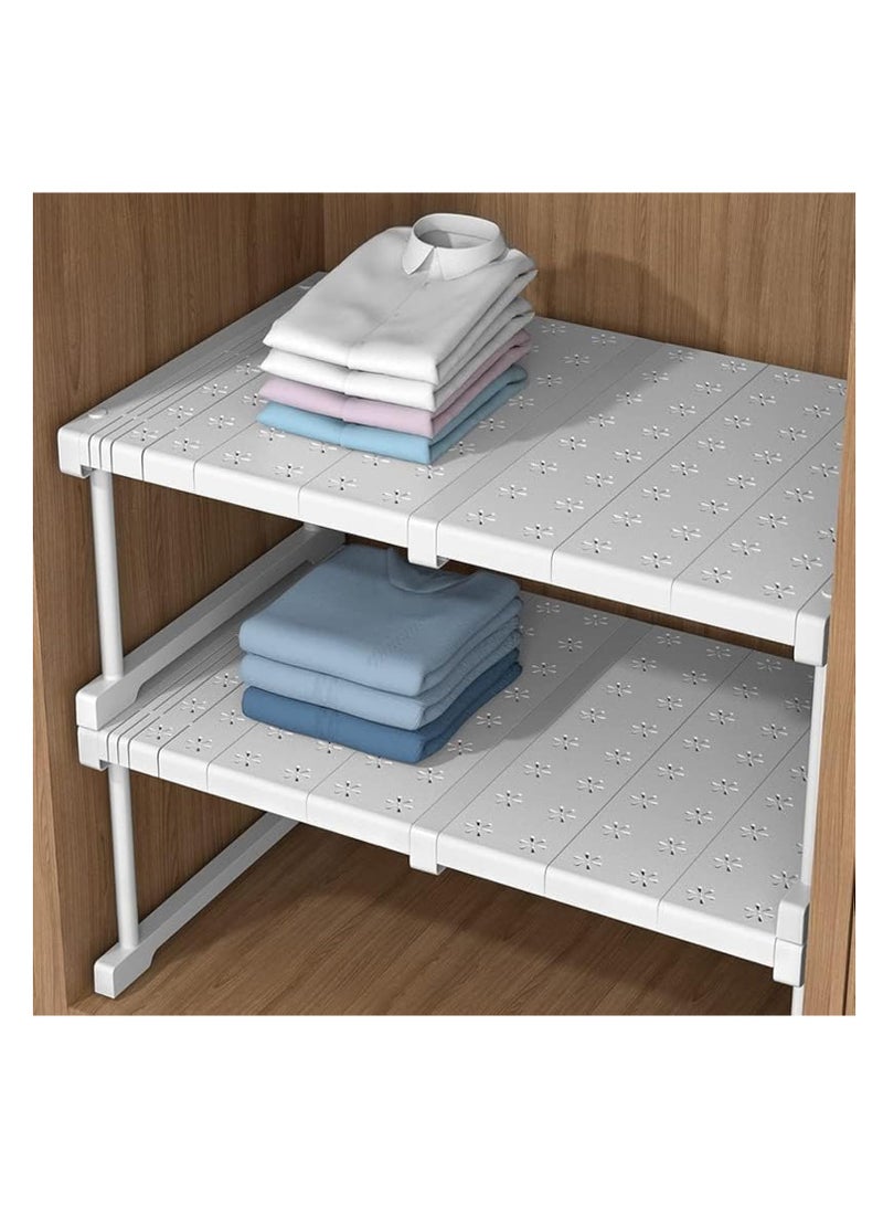 هاي هونور رف خزانة ، قابل للتعديل طول الرف ، رف الأحذية ، تحت الحوض التشطيب ، مساحة التخزين ، رفوف مكدسة للحمام ، المطبخ ، شرفة ، مرحاض ( 87-108 سم ، أبيض ) - Image 1