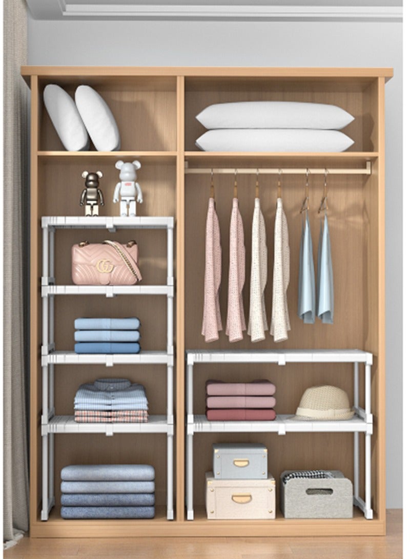 هاي هونور رف خزانة ، قابل للتعديل طول الرف ، رف الأحذية ، تحت الحوض التشطيب ، مساحة التخزين ، رفوف مكدسة للحمام ، المطبخ ، شرفة ، مرحاض ( 87-108 سم ، أبيض ) - Image 5